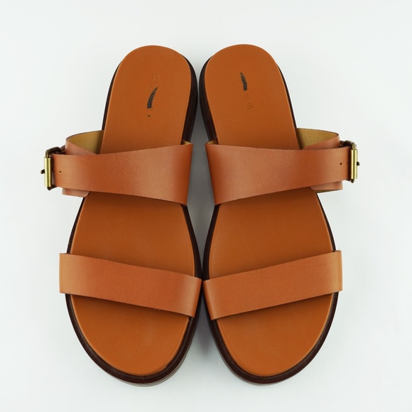 MADEWELL Size 12 The Dee Double-Strap Slide Sandal in Warm Coffee $98 NP292 - Picture 3 of 6